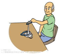 食事介助のイラスト 介護職 娘 Stが要介護者 患者へスプーンで 介護看護リハビリのフリー素材集
