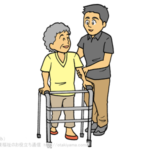 ピックアップ歩行器を使って歩行練習