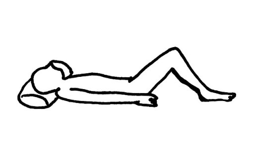 背臀位（はいでんい） とは　臥床・体位のラスト図