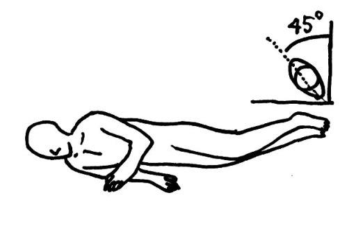 半側臥位（はんそくがい） 臥床・体位のイラスト図