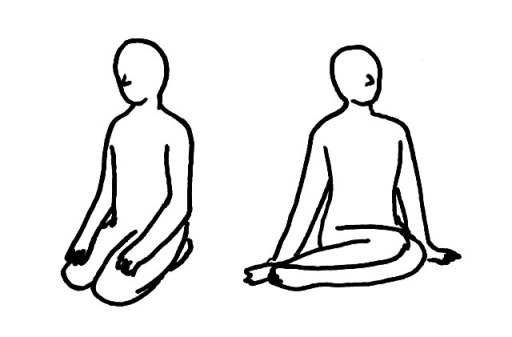正座・横座りとは　座位姿勢・座り方・体位の解説・イラスト図