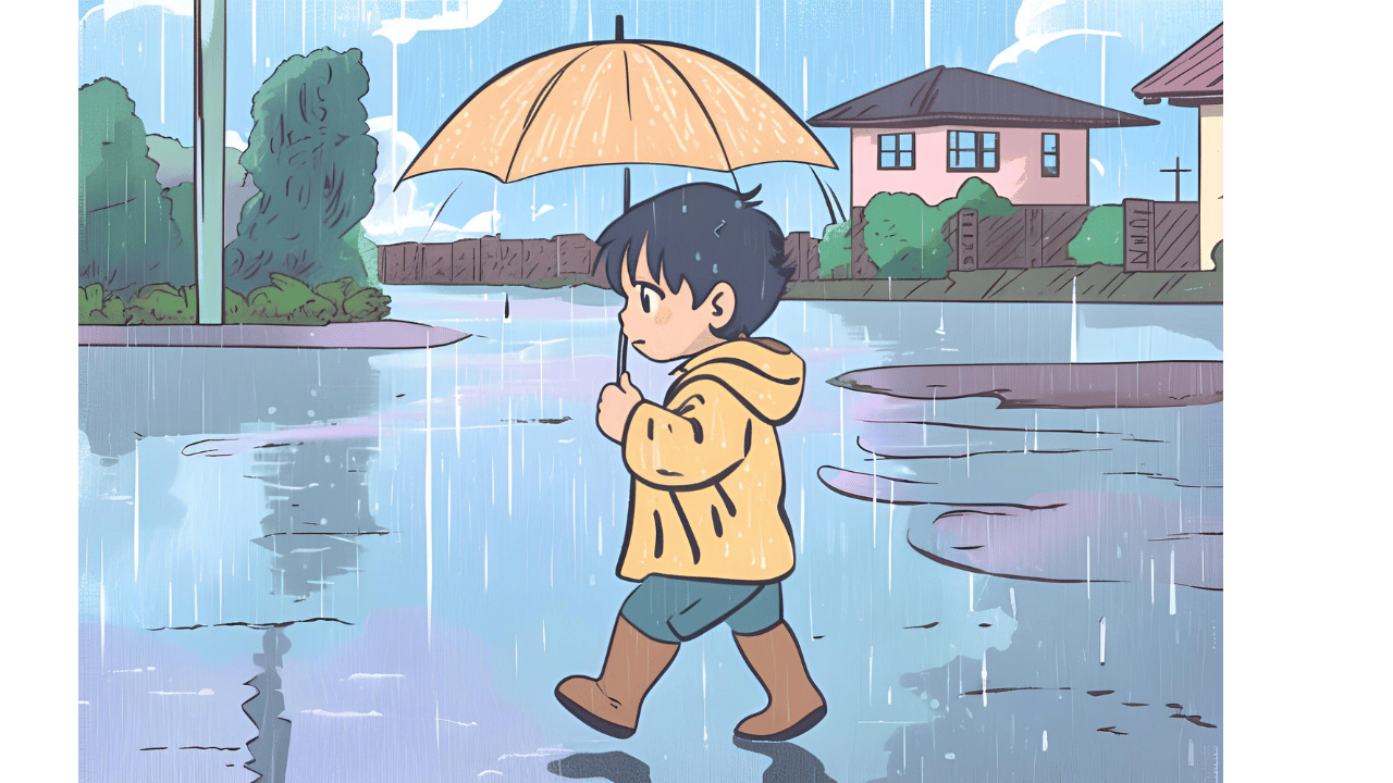 梅雨の風景のイラスト｜6月
