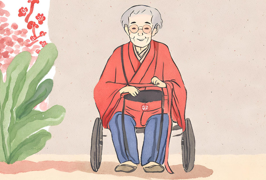 敬老の日の赤いちゃんちゃんこのイラスト・フリー素材｜9月