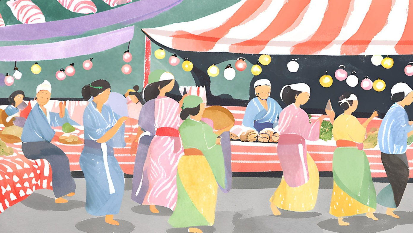 夏祭りのイラスト