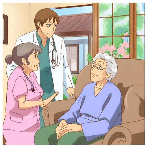 医師が、患者の自宅や老人ホームの患者を訪れる様子