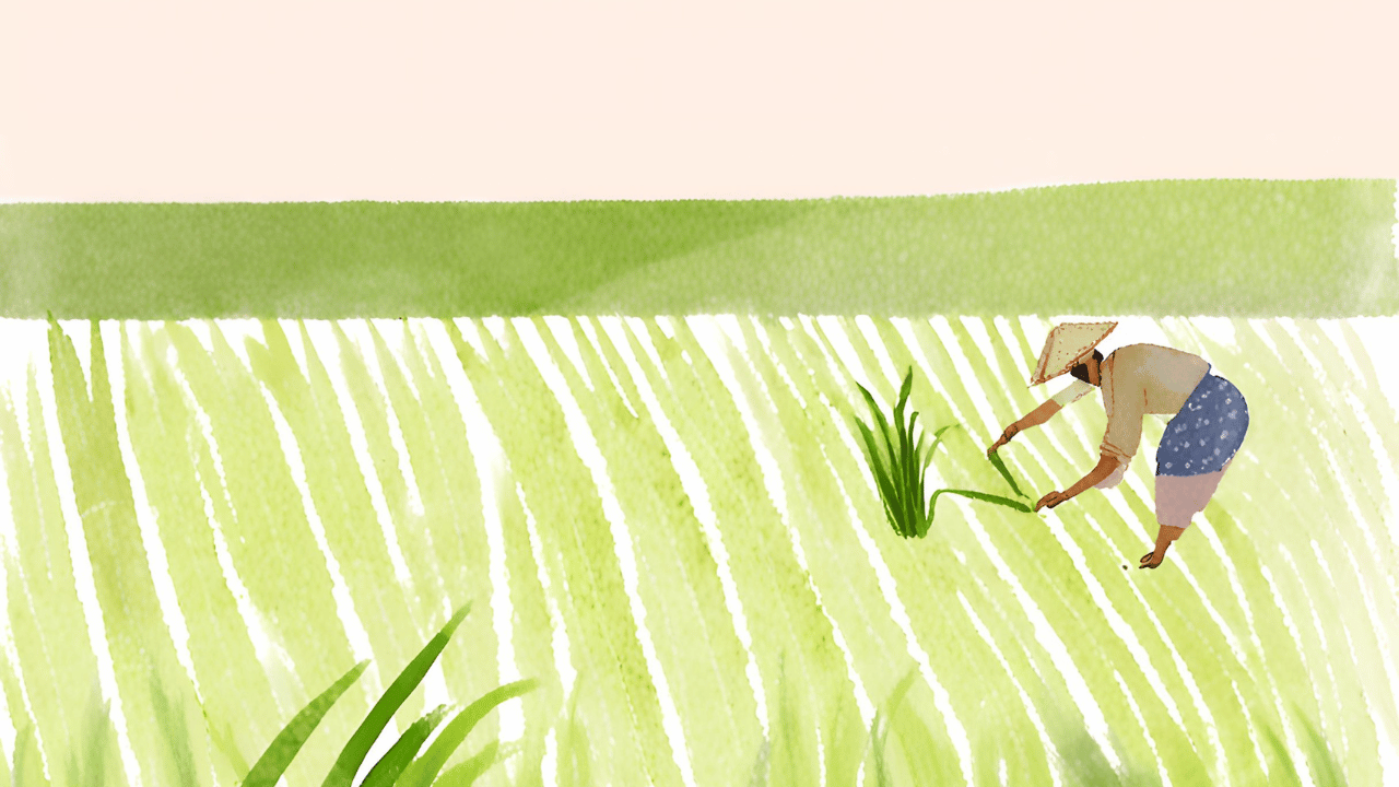 田植えのイラストフリー素材｜5月