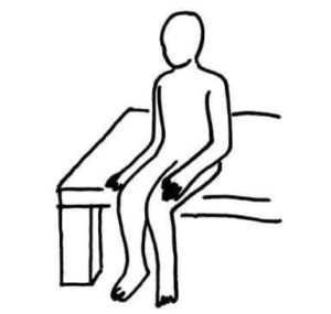 座位姿勢の端座位（たんざい）のイラスト