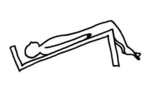 背臥位のトレンデレンブルグ姿勢のイラスト図