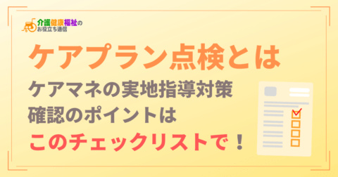 ケアプラン点検とは　ケアマネの実地指導対策チェックリスト