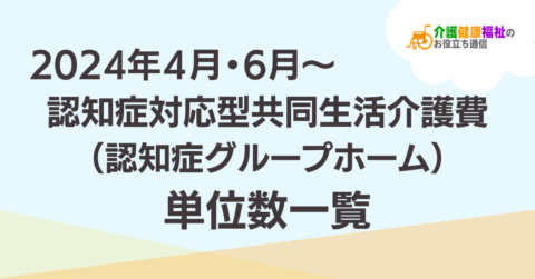 【最新版】認知症対応型共同生活介護費 単位数一覧 ＜2024年介護報酬改定後＞