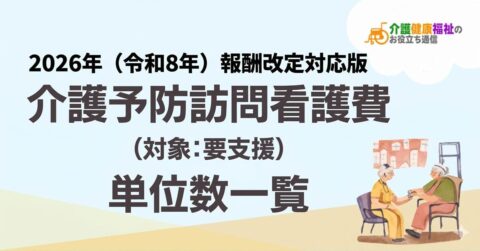 【最新】介護予防訪問看護費 単位数一覧 ＜2026年・2024年介護報酬改定対応＞