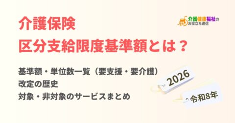 【2026年最新】介護保険区分支給限度基準額一覧（要支援・要介護）単位数・改定の歴史・対象サービスまとめ