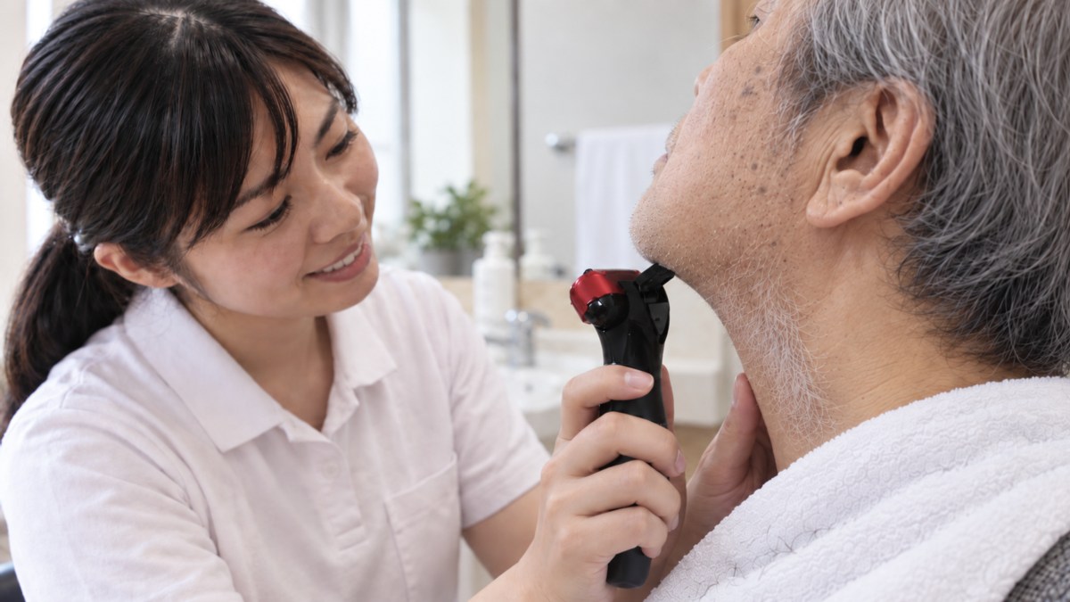 髭剃り介助の手順とコツ　剃れない原因は当て方ではなく道具に
