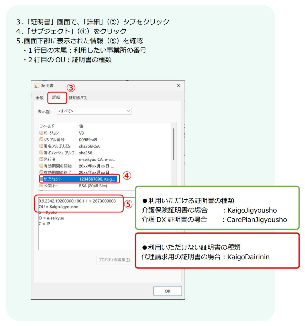 電子証明書の確認方法