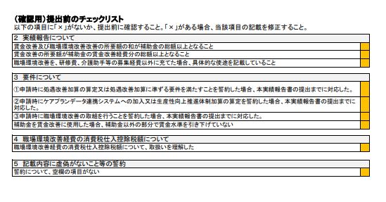 （確認用）提出前のチェックリスト