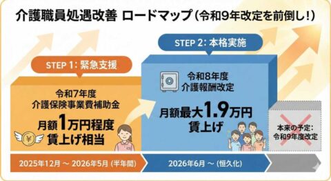 令和8年度介護報酬改定 介護職員の給与を最大月1.9万円賃上げの内容