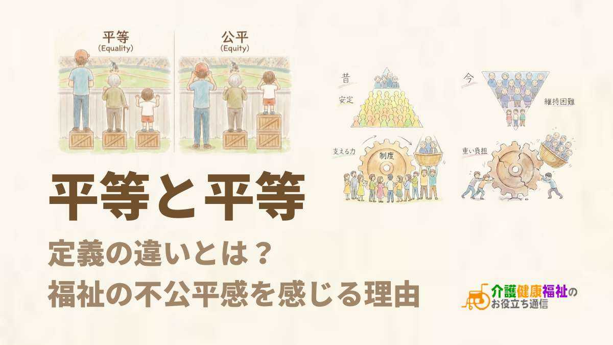 公平と平等、定義の違いとは？福祉の不公平感を感じる理由