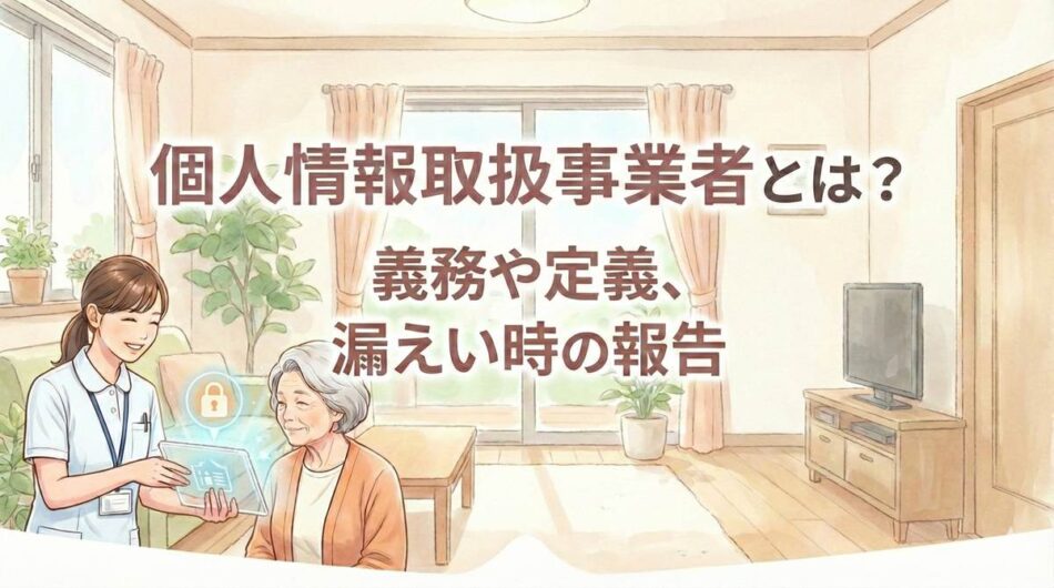 個人情報取扱事業者とは?義務や定義、漏えい時の報告