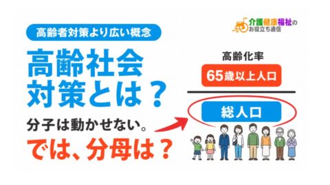 高齢社会対策とは？「高齢者対策」より広い概念｜分子は動かせない、では分母は