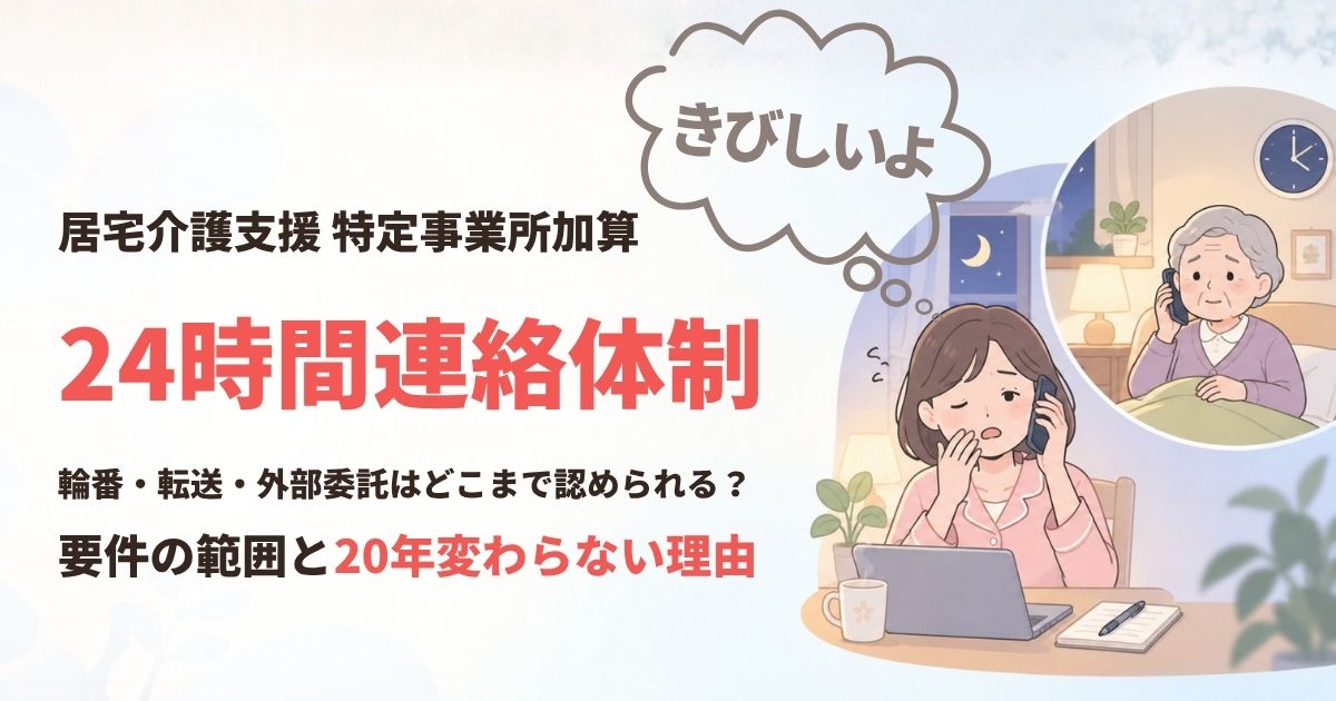 居宅介護支援 特定事業所加算「24時間連絡体制」輪番・転送・外部委託はどこまで認められるか