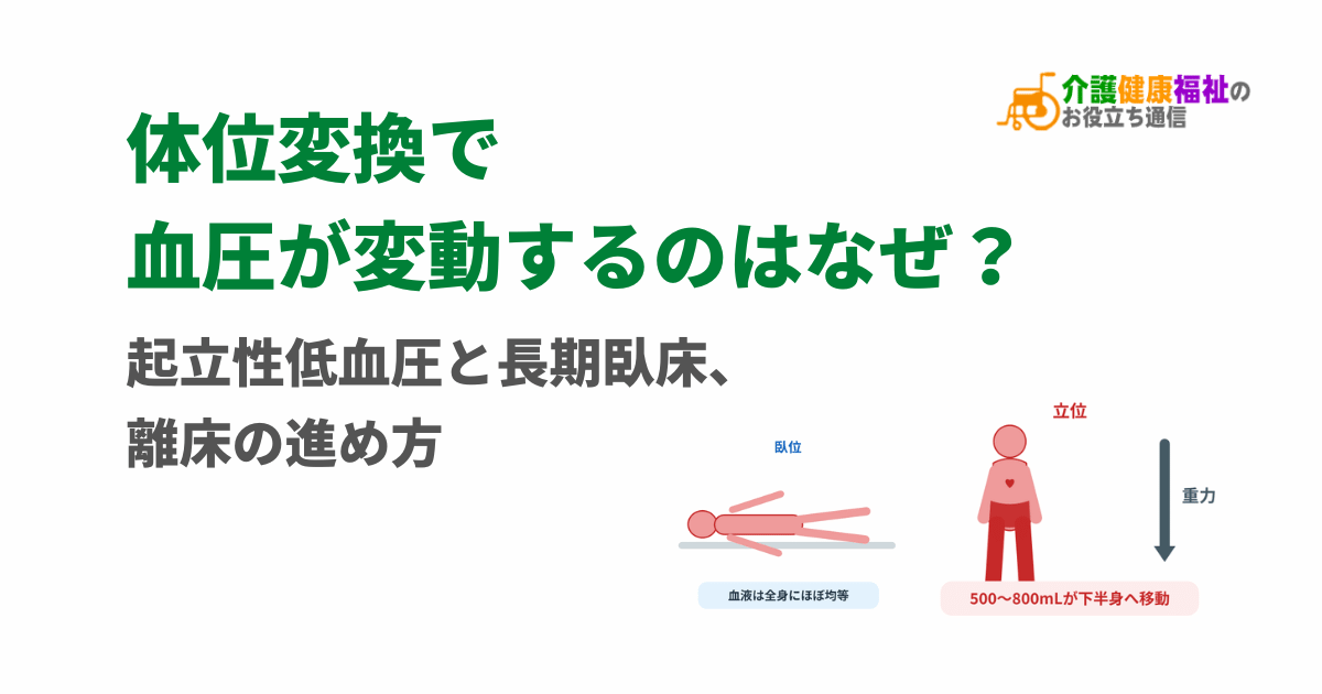 体位変換で血圧が変動するのはなぜ｜起立性低血圧と長期臥床、離床の進め方