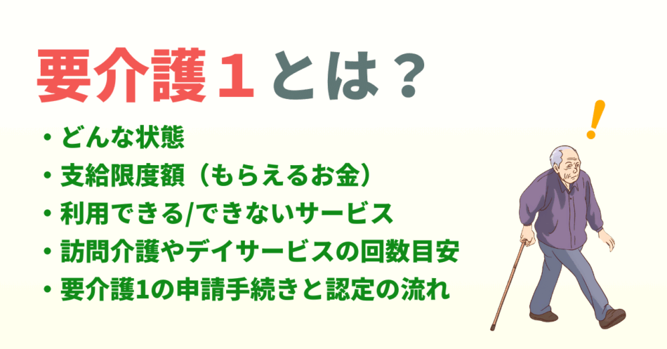 要介護1とは？限度額（点数）、受けられるサービスや回数の例